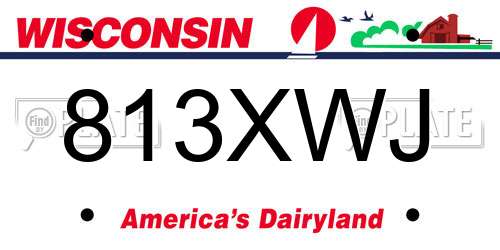 813XWJ Wisconsin License Plate