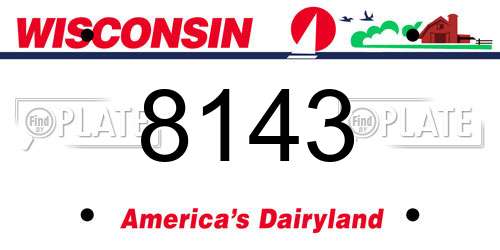 8143 Wisconsin License Plate