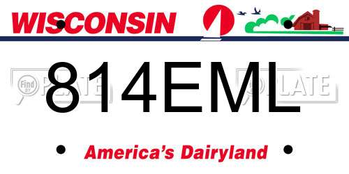 814EML Wisconsin License Plate