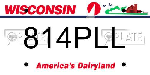 814PLL Wisconsin License Plate