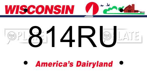 814RU Wisconsin License Plate