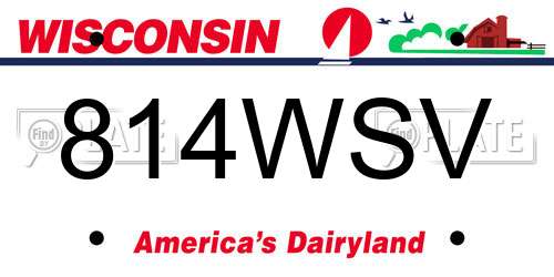 814WSV Wisconsin License Plate