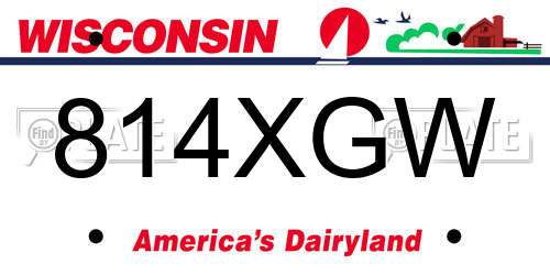 814XGW Wisconsin License Plate