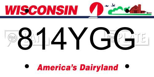 814YGG Wisconsin License Plate