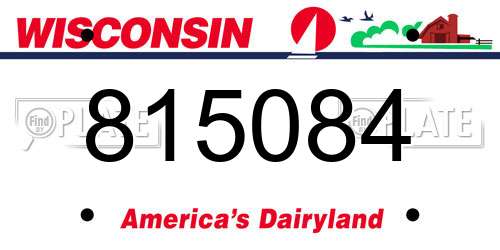 815084 Wisconsin License Plate