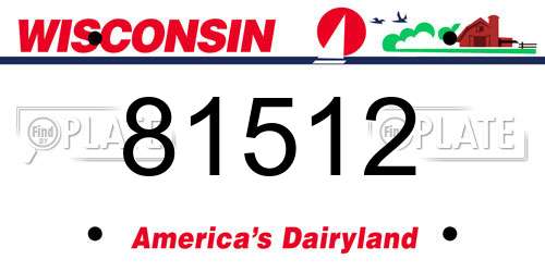 81512 Wisconsin License Plate