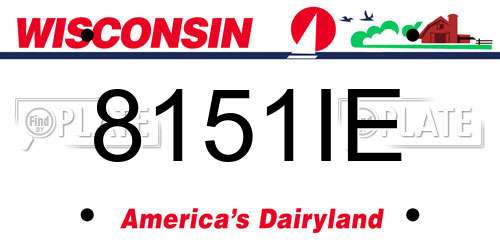 8151IE Wisconsin License Plate