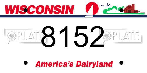 8152 Wisconsin License Plate