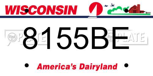 8155BE Wisconsin License Plate