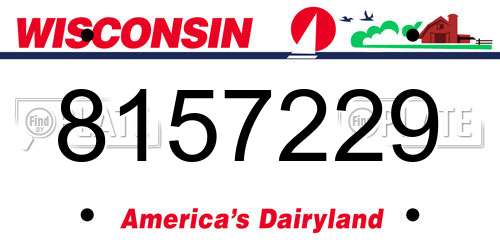 8157229 Wisconsin License Plate
