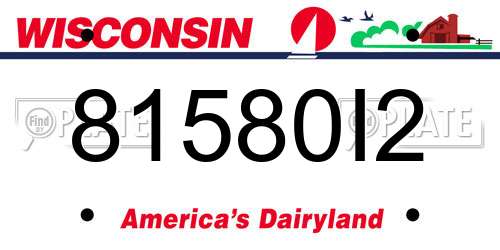 81580I2 Wisconsin License Plate