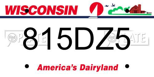 815DZ5 Wisconsin License Plate