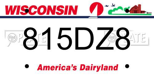 815DZ8 Wisconsin License Plate