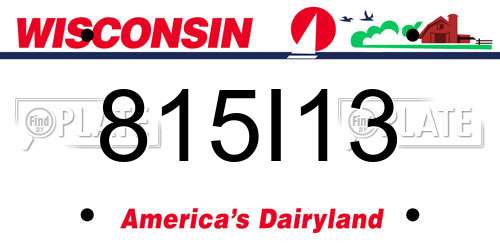 815I13 Wisconsin License Plate