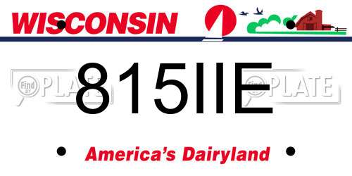 815IIE Wisconsin License Plate