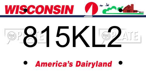 815KL2 Wisconsin License Plate