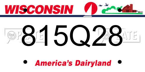 815Q28 Wisconsin License Plate