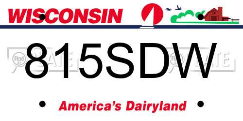 815SDW Wisconsin License Plate