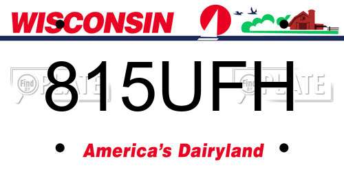 815UFH Wisconsin License Plate