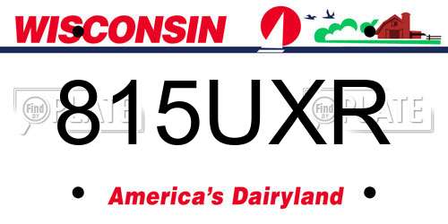 815UXR Wisconsin License Plate