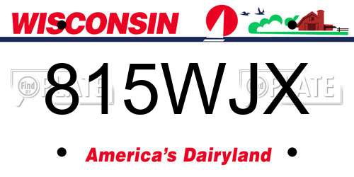 815WJX Wisconsin License Plate