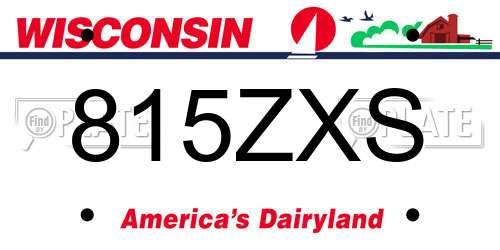 815ZXS Wisconsin License Plate