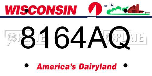 8164AQ Wisconsin License Plate