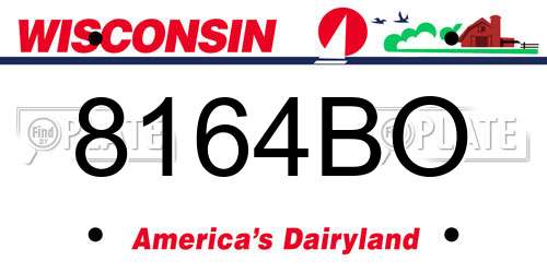 8164BO Wisconsin License Plate