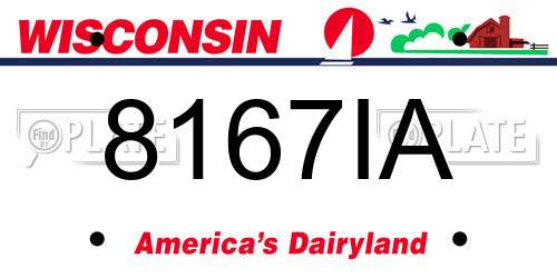 8167IA Wisconsin License Plate