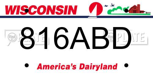 816ABD Wisconsin License Plate