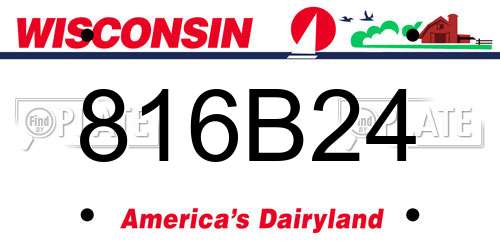 816B24 Wisconsin License Plate