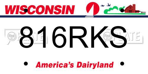 816RKS Wisconsin License Plate