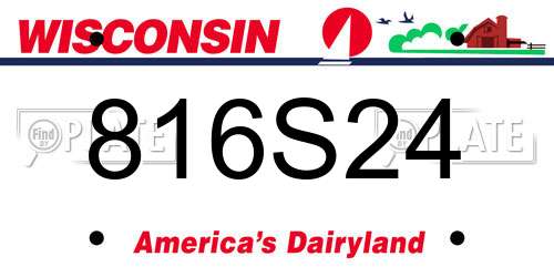 816S24 Wisconsin License Plate