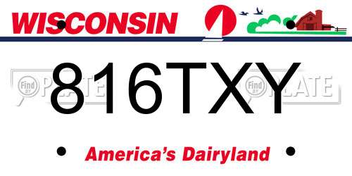 816TXY Wisconsin License Plate