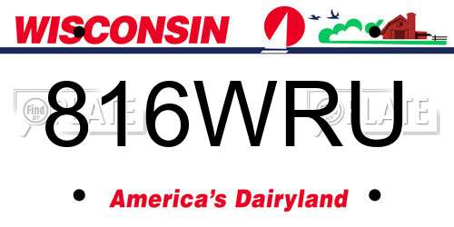 816WRU Wisconsin License Plate