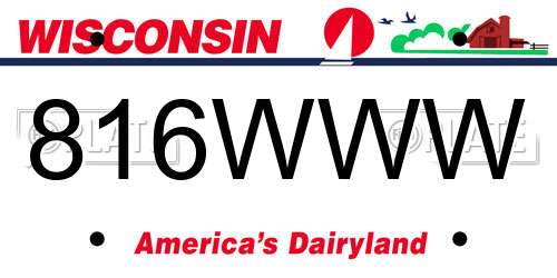 816WWW Wisconsin License Plate