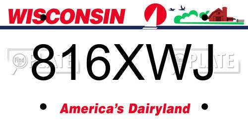 816XWJ Wisconsin License Plate