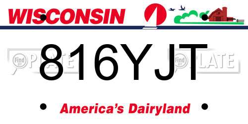 816YJT Wisconsin License Plate