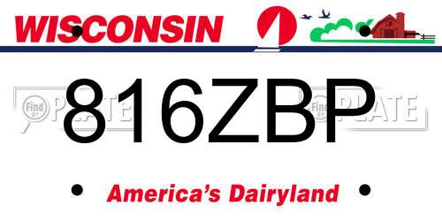816ZBP Wisconsin License Plate