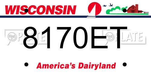 8170ET Wisconsin License Plate
