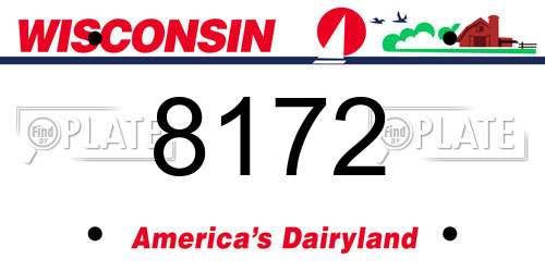 8172 Wisconsin License Plate