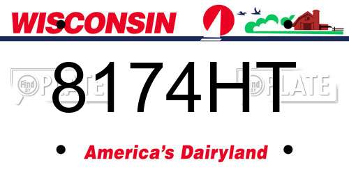 8174HT Wisconsin License Plate