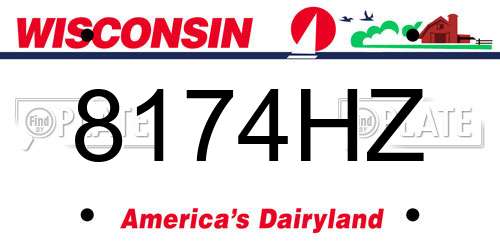8174HZ Wisconsin License Plate