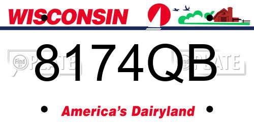 8174QB Wisconsin License Plate