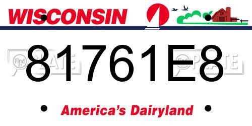 81761E8 Wisconsin License Plate