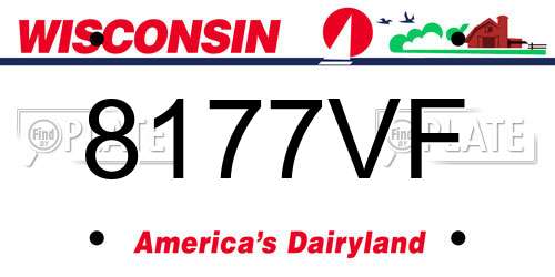 8177VF Wisconsin License Plate