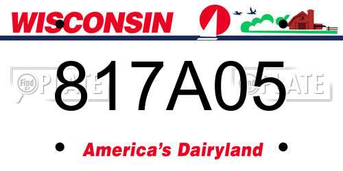 817A05 Wisconsin License Plate