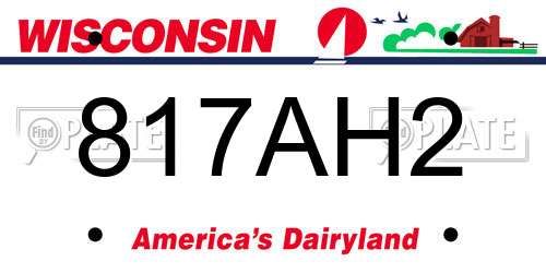 817AH2 Wisconsin License Plate