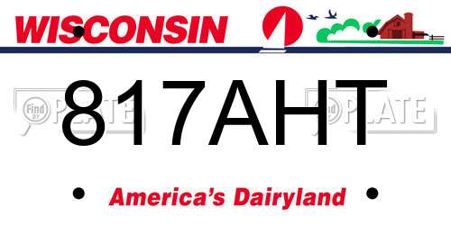 817AHT Wisconsin License Plate