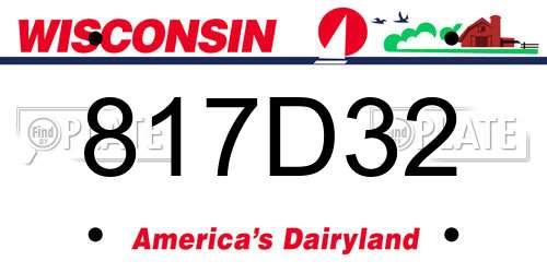 817D32 Wisconsin License Plate